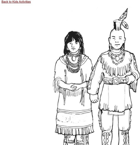 Lenape Lifeways: Coloring Page: Woodland Indian Boy and Girl Graphic Lenape Lifeways: Coloring Page: Woodland Indian Boy and Girl Graphic