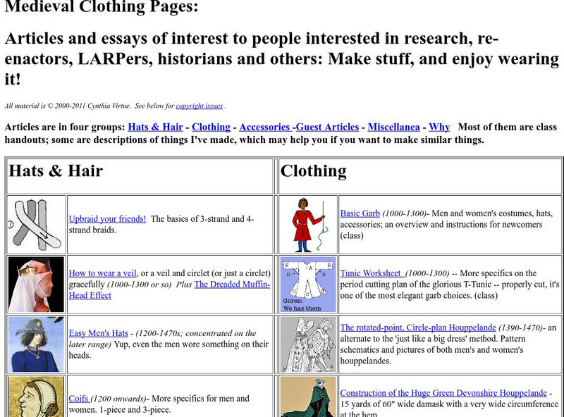 Virtue Ventures: Medieval Clothing Website Virtue Ventures: Medieval Clothing Website