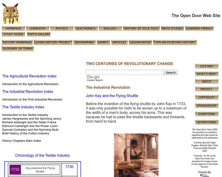 Open Door Web Site: John Kay and the Flying Shuttle [Archived Version] Website