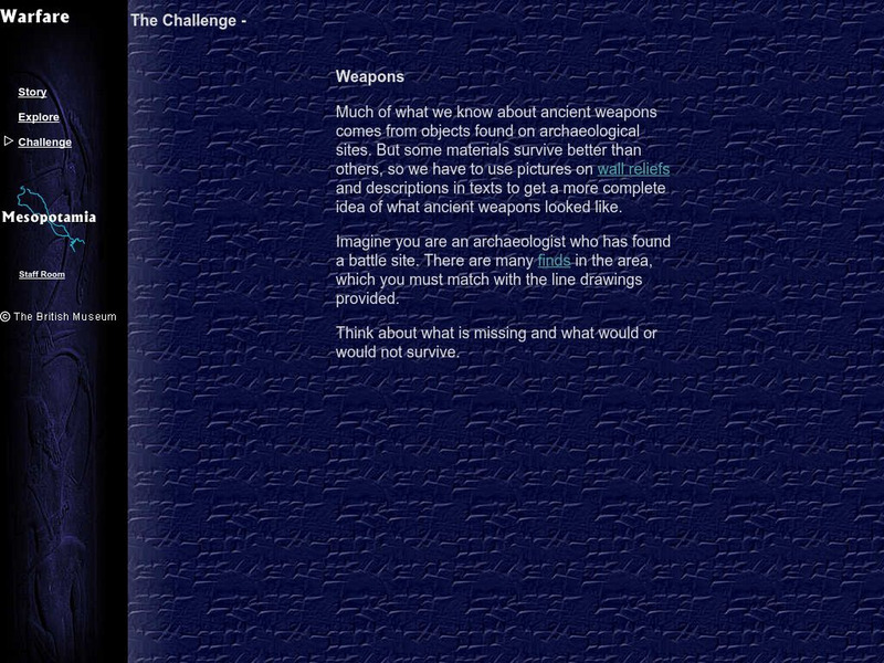 Mesopotamia: Warfare: Challenge: Weapons Graphic Mesopotamia: Warfare: Challenge: Weapons Graphic