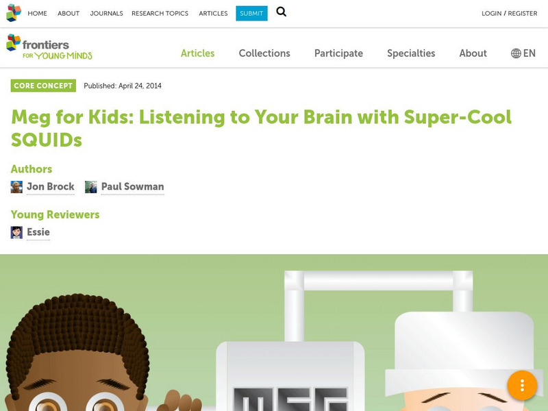 Frontiers: Meg for Kids: Listening to Your Brain With Super Cool Squi Ds Article Frontiers: Meg for Kids: Listening to Your Brain With Super Cool Squi Ds Article