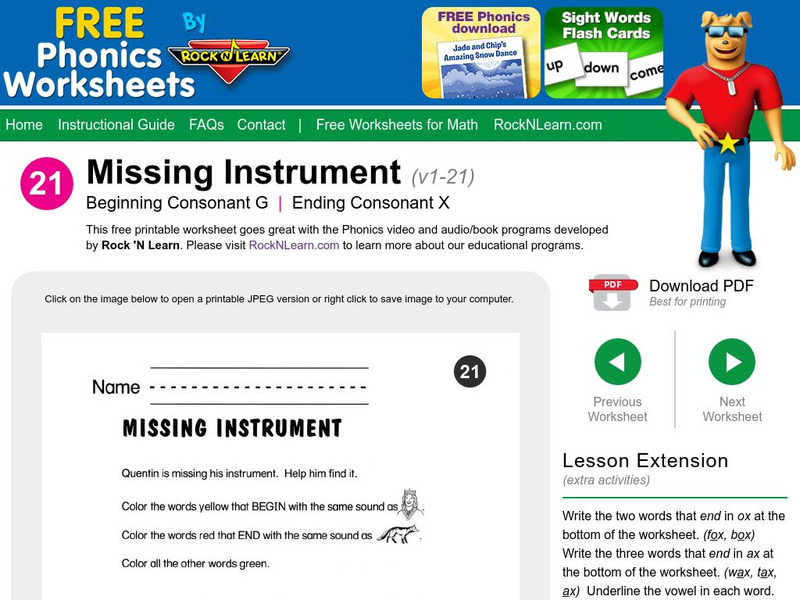 Rock 'N Learn: Missing Instrument: Beginning Consonant G and Ending Consonant X Unknown Type Rock 'N Learn: Missing Instrument: Beginning Consonant G and Ending Consonant X Unknown Type
