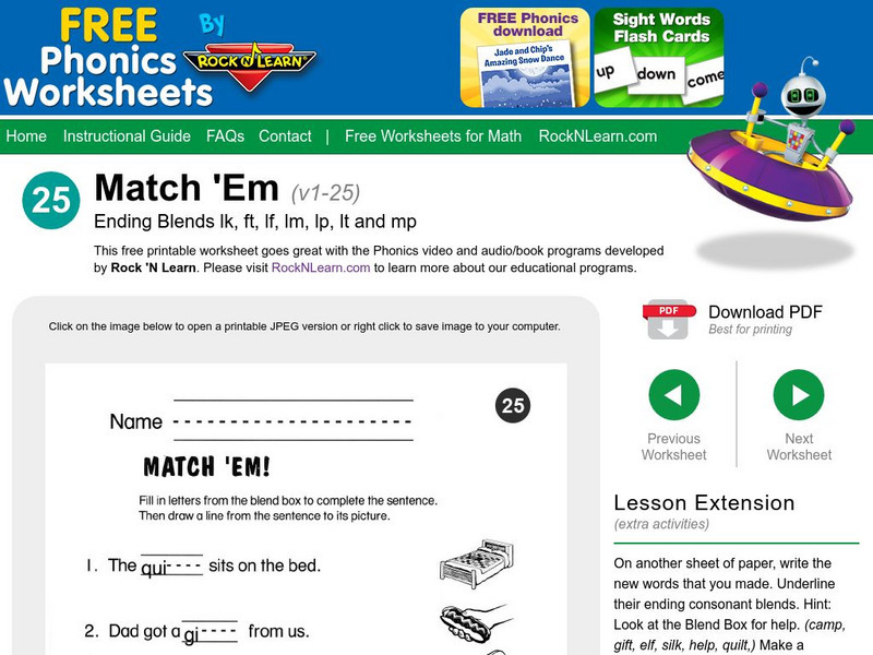 Rock 'N Learn: Match 'Em: Ending Blends Lk, Ft, Lf, Lm, Lp, Lt and Mp Unknown Type Rock 'N Learn: Match 'Em: Ending Blends Lk, Ft, Lf, Lm, Lp, Lt and Mp Unknown Type