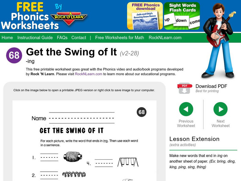 Rock 'N Learn: Get the Swing of It: Ing Unknown Type Rock 'N Learn: Get the Swing of It: Ing Unknown Type