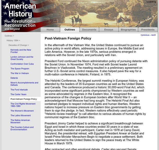 American History: Outlines: Helsinki Conference Handout American History: Outlines: Helsinki Conference Handout