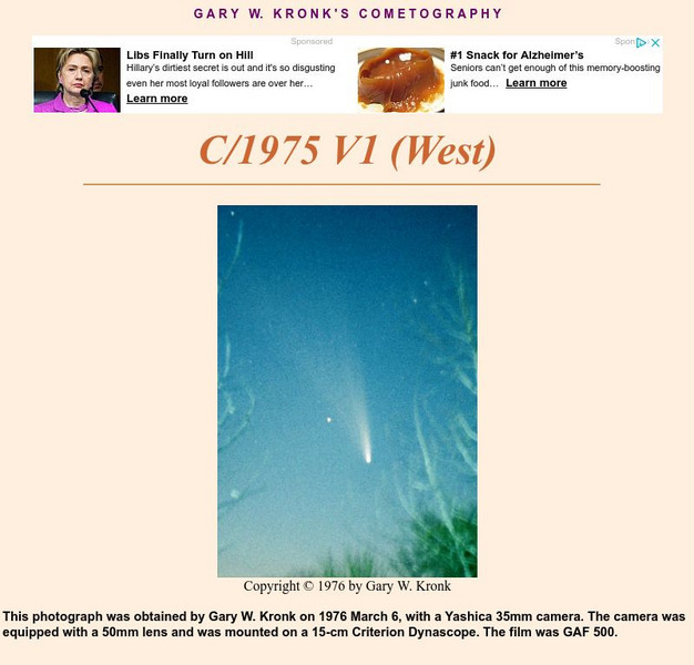 Cometography.com: C/1975 V1 (West) Handout