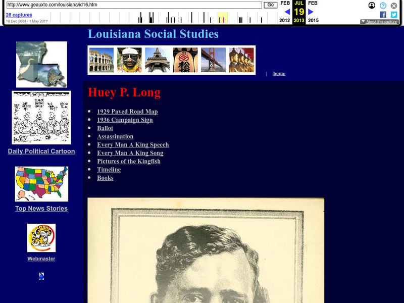 Louisiana Social Studies: Huey P. Long Website Louisiana Social Studies: Huey P. Long Website