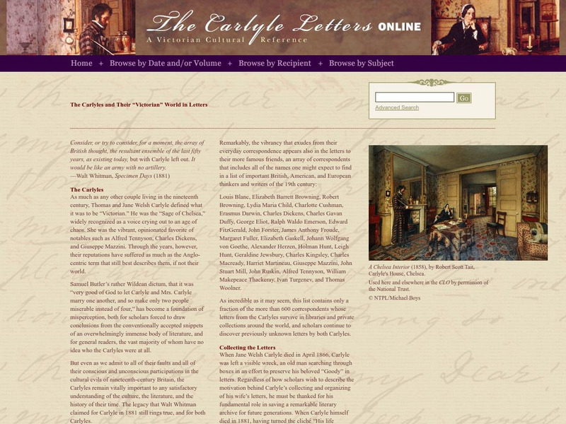 Duke University Press: Duke Journals: The Carlyle Letters Online Primary Duke University Press: Duke Journals: The Carlyle Letters Online Primary