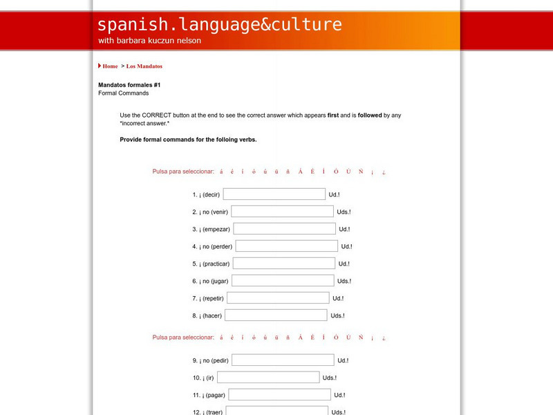 Spanish Language & Culture: Formal Commands (Part 1) Unit Plan Spanish Language & Culture: Formal Commands (Part 1) Unit Plan