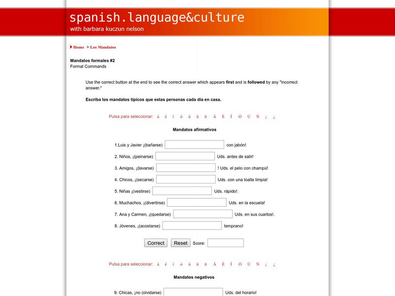 Spanish Language & Culture: Formal Commands (Part 2) Unit Plan Spanish Language & Culture: Formal Commands (Part 2) Unit Plan