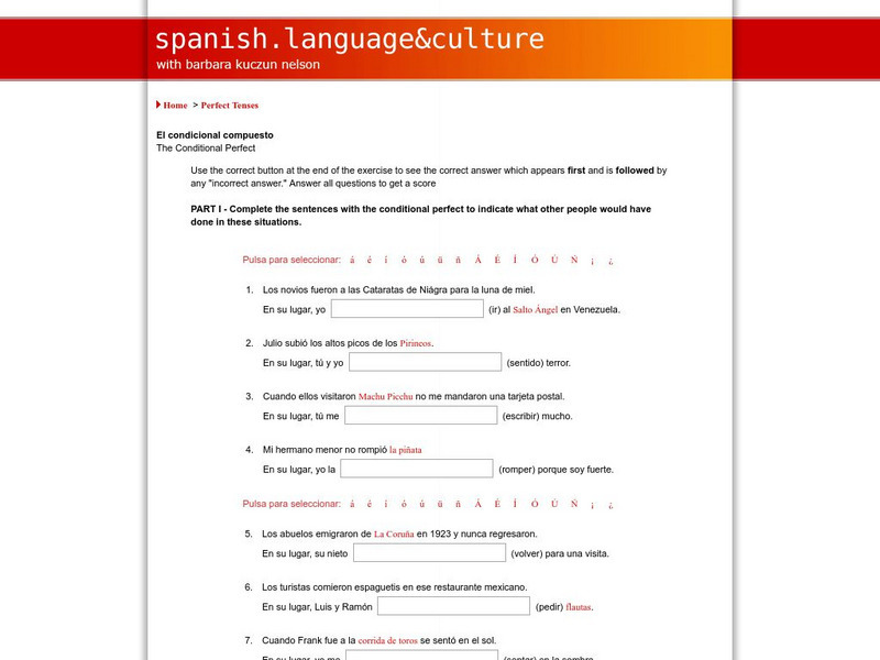 Spanish Language & Culture: The Conditional Perfect Tense Unit Plan Spanish Language & Culture: The Conditional Perfect Tense Unit Plan