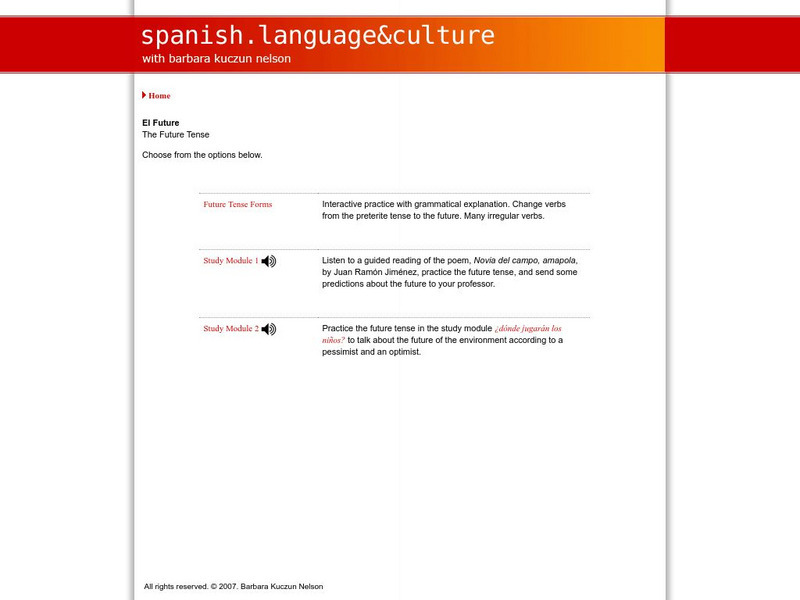 Spanish Language & Culture: The Future Tense Unit Plan Spanish Language & Culture: The Future Tense Unit Plan
