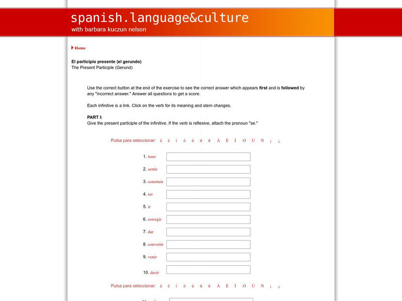 Spanish Language & Culture: The Present Participle Unit Plan Spanish Language & Culture: The Present Participle Unit Plan