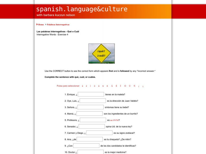 Spanish Language & Culture: Interrogative Words Que O Cual Unit Plan Spanish Language & Culture: Interrogative Words Que O Cual Unit Plan