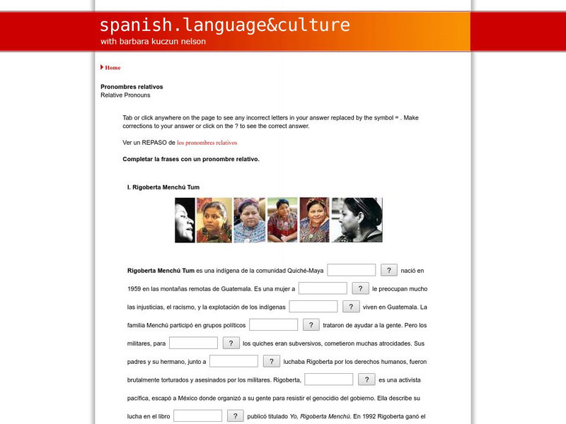 Spanish Language & Culture: Los Pronombres Relativos Unit Plan Spanish Language & Culture: Los Pronombres Relativos Unit Plan