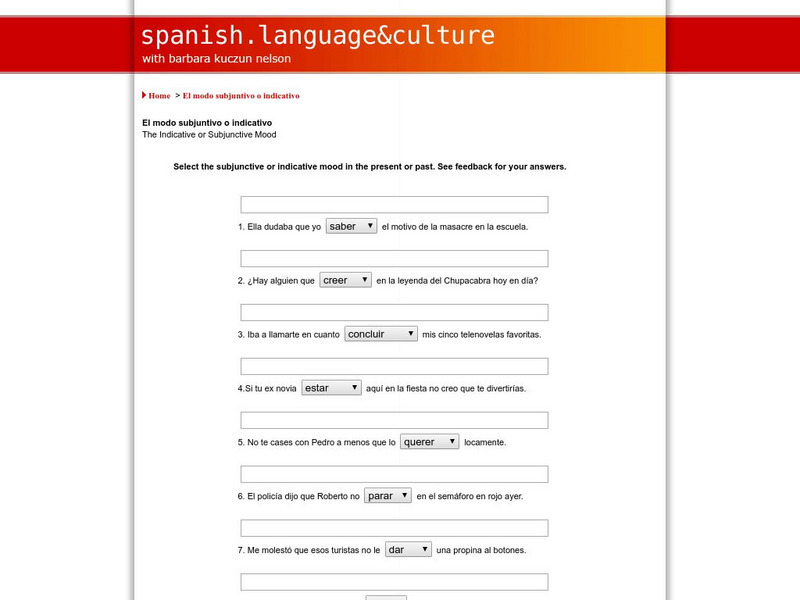 Spanish Language & Culture: Subjunctive or Indicative (Part 1) Unit Plan Spanish Language & Culture: Subjunctive or Indicative (Part 1) Unit Plan