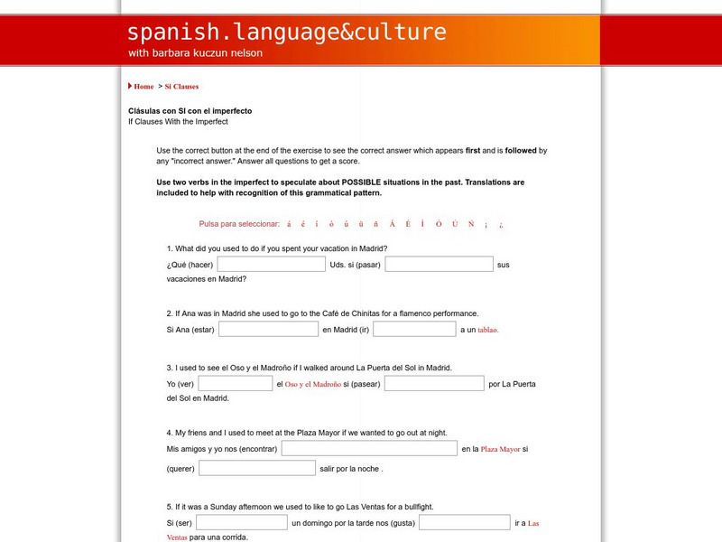 Spanish Language & Culture: Si Clauses With the Imperfect Unit Plan Spanish Language & Culture: Si Clauses With the Imperfect Unit Plan