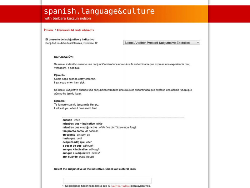 Spanish Language & Culture: Subjunctive Adverb Clauses (Part 1) Unit Plan Spanish Language & Culture: Subjunctive Adverb Clauses (Part 1) Unit Plan