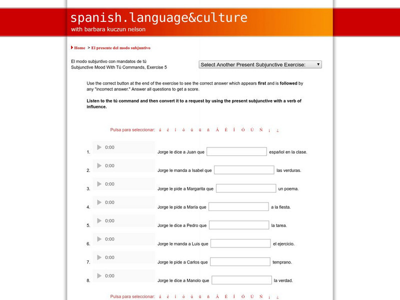 Spanish Language & Culture: Subjunctive With Commands Unit Plan Spanish Language & Culture: Subjunctive With Commands Unit Plan