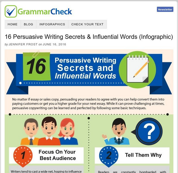 Grammar Check:16 Persuasive Writing Secrets & Influential Words (Infographic) Graphic Grammar Check:16 Persuasive Writing Secrets & Influential Words (Infographic) Graphic