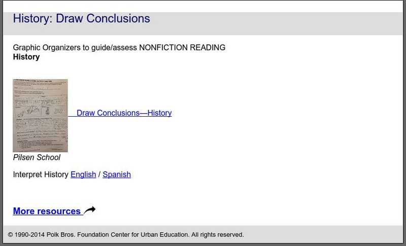De Paul University: Center for Urban Education: I Can Draw Conclusions: History Analysis [Pdf] Activity