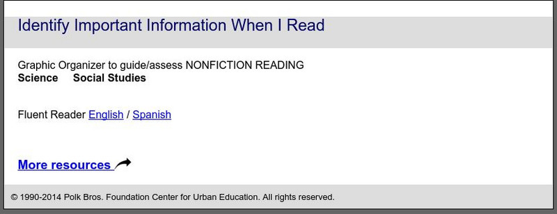 De Paul University: Center for Urban Education: Identify Important Info When I Read [Pdf] Unknown Type