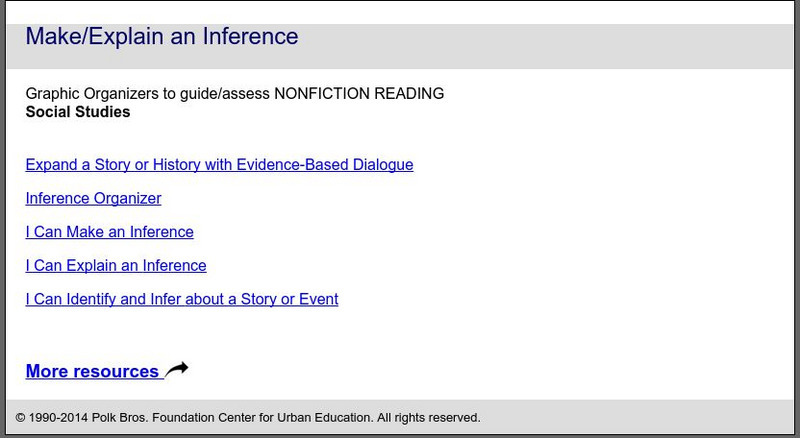 Depaul University: Center for Urban Education: Make/explain an Inference [Pdf] Unit Plan