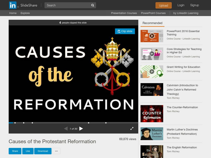 Tom Richey: Causes of the Reformation PPT Tom Richey: Causes of the Reformation PPT
