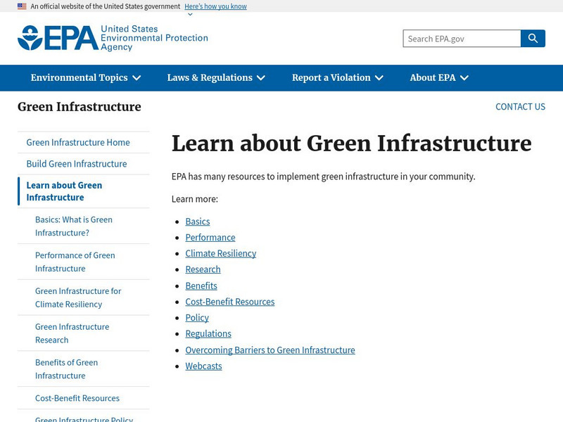 Epa: Learn About Green Infrastructure Website Epa: Learn About Green Infrastructure Website