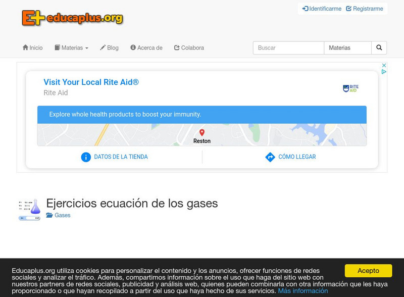 Educaplus: Ley De Los Gases [In Spanish] Activity