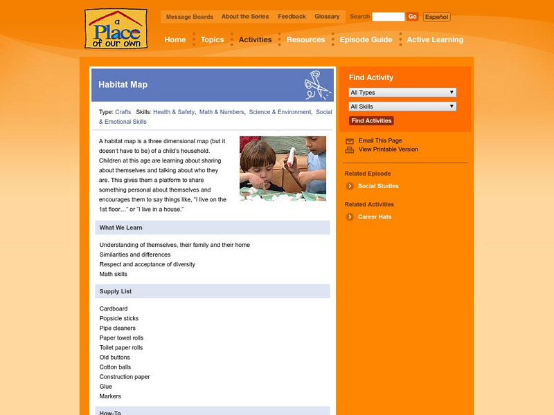 Pbs Teachers: A Place of Our Own: Habitat Map Lesson Plan Pbs Teachers: A Place of Our Own: Habitat Map Lesson Plan