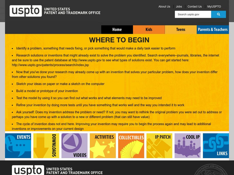 United States Patent and Trademark Office: The Cycle of Invention Handout United States Patent and Trademark Office: The Cycle of Invention Handout