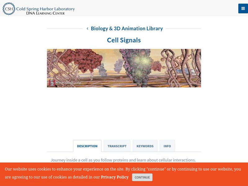 Dolan Dna Learning Center: Cell Signals Instructional Video Dolan Dna Learning Center: Cell Signals Instructional Video