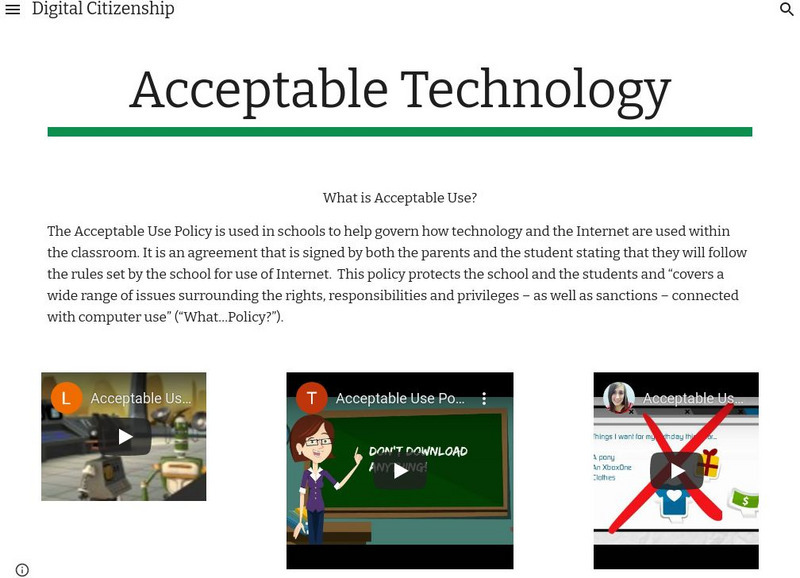 Digital Citizenship: Acceptable Technology Handout Digital Citizenship: Acceptable Technology Handout