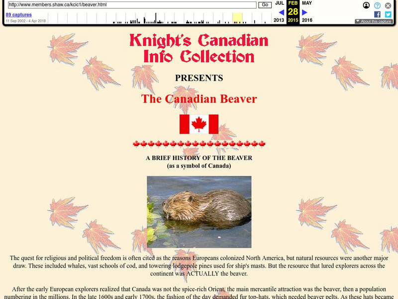 The Canadian Beaver: A Brief History of the Beaver Website The Canadian Beaver: A Brief History of the Beaver Website