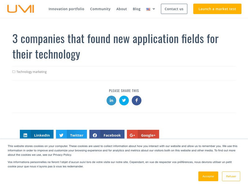 Umi: 3 Companies That Found New Application Fields for Their Technology Article Umi: 3 Companies That Found New Application Fields for Their Technology Article