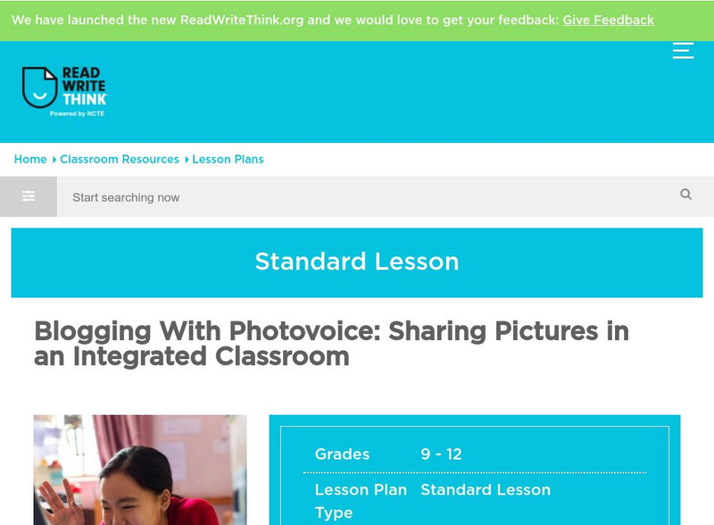 Read Write Think: Blogging With Photovoice: Sharing Pictures in Integrated Class Lesson Plan Read Write Think: Blogging With Photovoice: Sharing Pictures in Integrated Class Lesson Plan