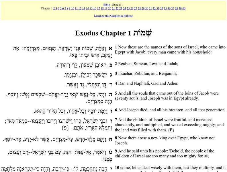Hebrew English Bible: Exodus Primary for 9th - 10th Grade | Lesson Planet