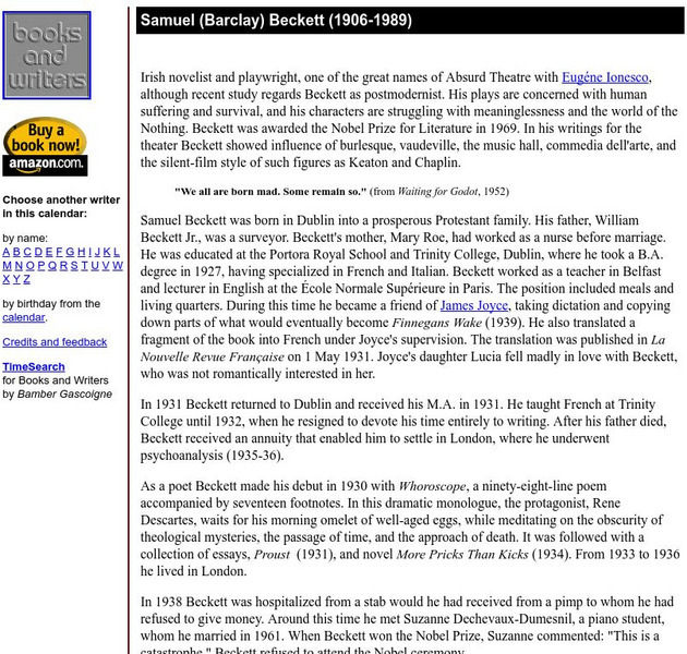 Author's Calendar: Samuel Website