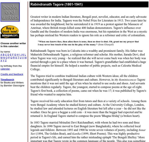 Author's Calendar: Rabindranath Tagore Website Author's Calendar: Rabindranath Tagore Website