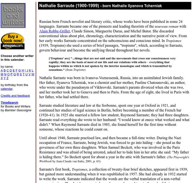 Author's Calendar: Biography Website