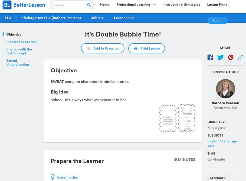 Better Lesson: It's Double Bubble Time! Lesson Plan Better Lesson: It's Double Bubble Time! Lesson Plan