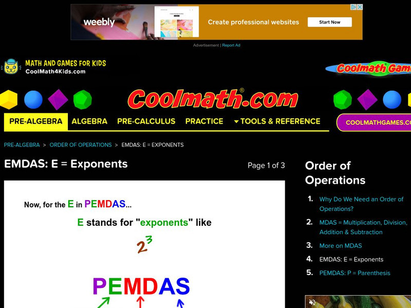 Coolmath: Order of Operations Emdas Graphic Coolmath: Order of Operations Emdas Graphic