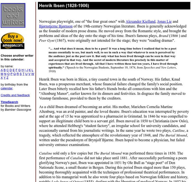 Author's Calendar: Henrik Ibsen Website Author's Calendar: Henrik Ibsen Website