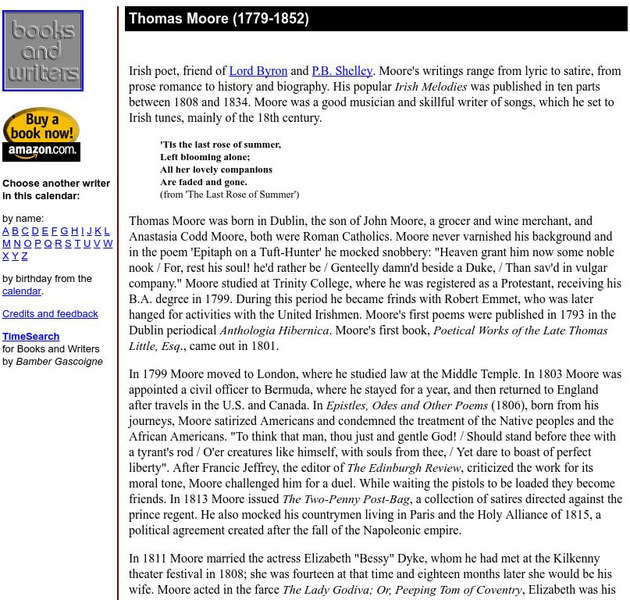 Author's Calendar: Thomas Moore Website Author's Calendar: Thomas Moore Website