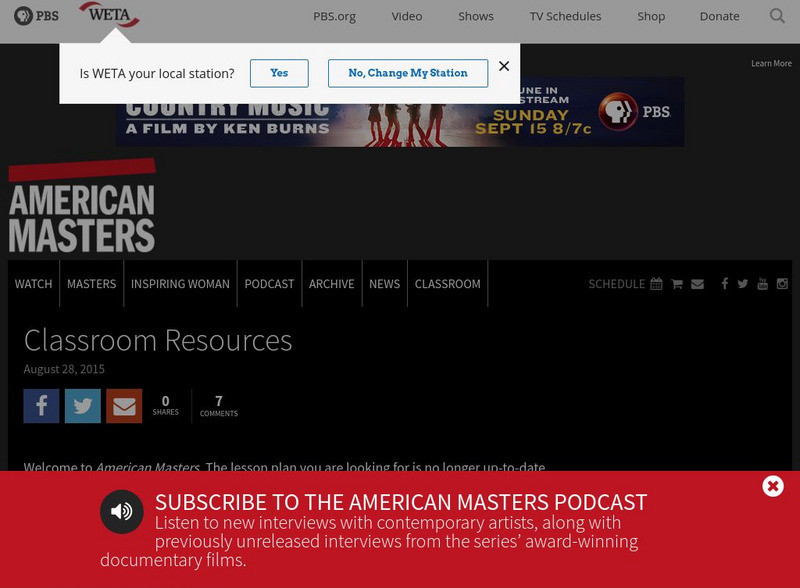 Pbs American Masters: Scientific American: Following Muddy's Trail Lesson Plan Pbs American Masters: Scientific American: Following Muddy's Trail Lesson Plan