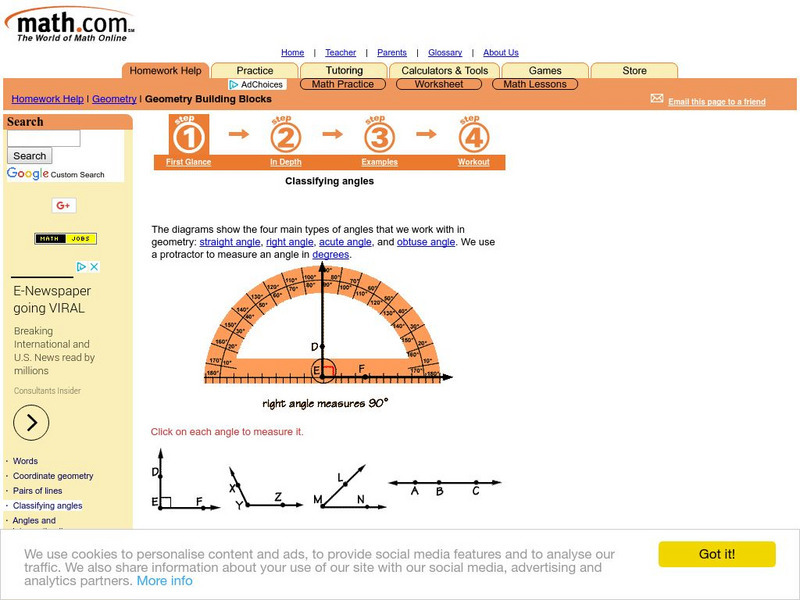 Math.com: Building Blocks: Classifying Angles Activity Math.com: Building Blocks: Classifying Angles Activity