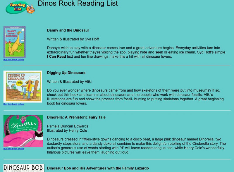 Storyplace: Dinos Rock Reading List Handout