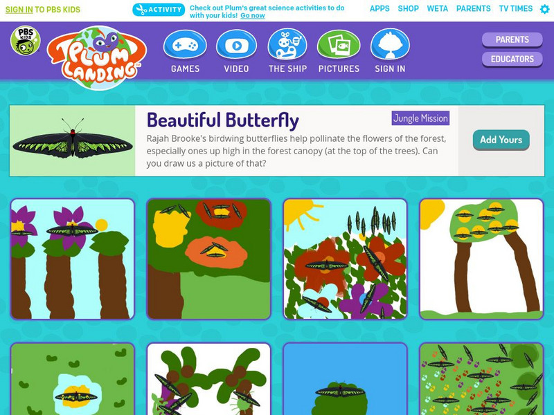 Pbs Kids: Plum Landing: Beautiful Butterfly Activity Pbs Kids: Plum Landing: Beautiful Butterfly Activity