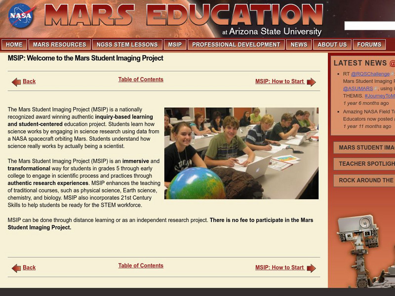 Asu: Mars Student Imaging Project Website